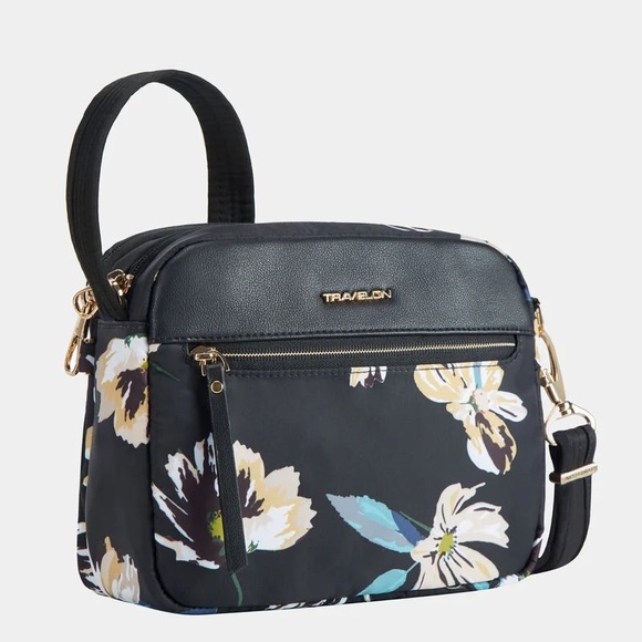 Travelon Anti-Theft Addison Small Crossbody travel bag key clip with LED light - Picture 10 of 16